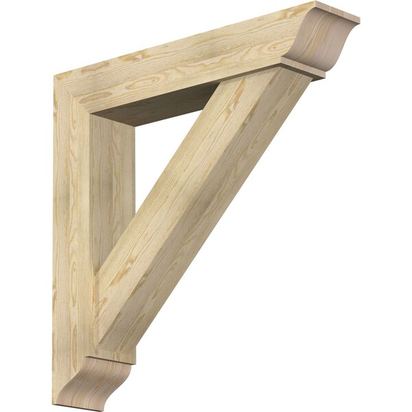 Ekena Millwork Traditional Traditional Rough Sawn Bracket w/ Offset Brace, Douglas Fir, 8"W x 40"D x 40"H BKT0806X40X40TRA01RDF - main